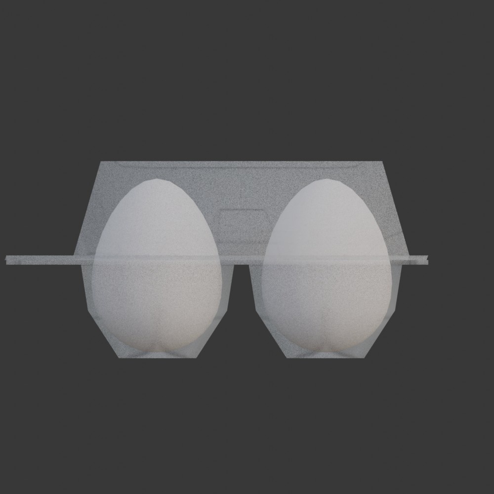 【3D小道具】パック入り卵(ローポリ)