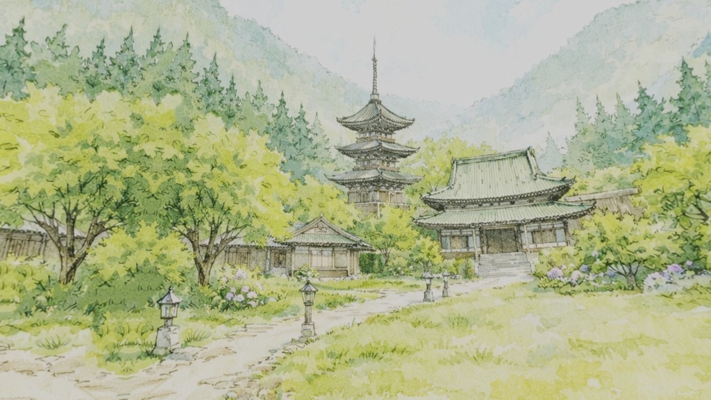 【ワールド・環境】水彩の日本風景01 SKYBOXテクスチャ
