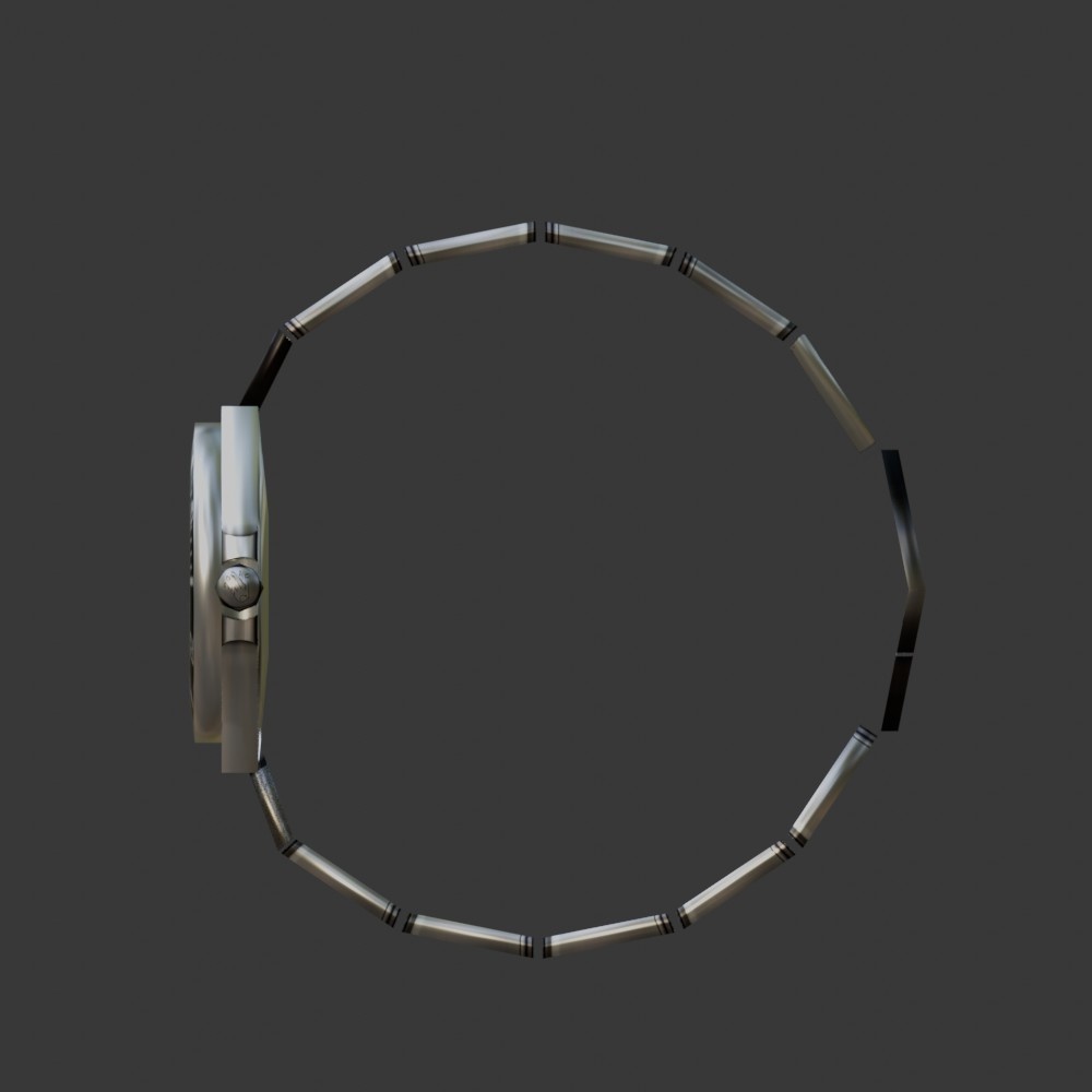 【3D小道具】メンズ_ハイブランド風腕時計(ローポリ)