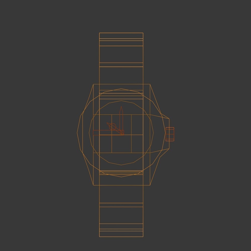 【3D小道具】メンズ_ハイブランド風腕時計(ローポリ)