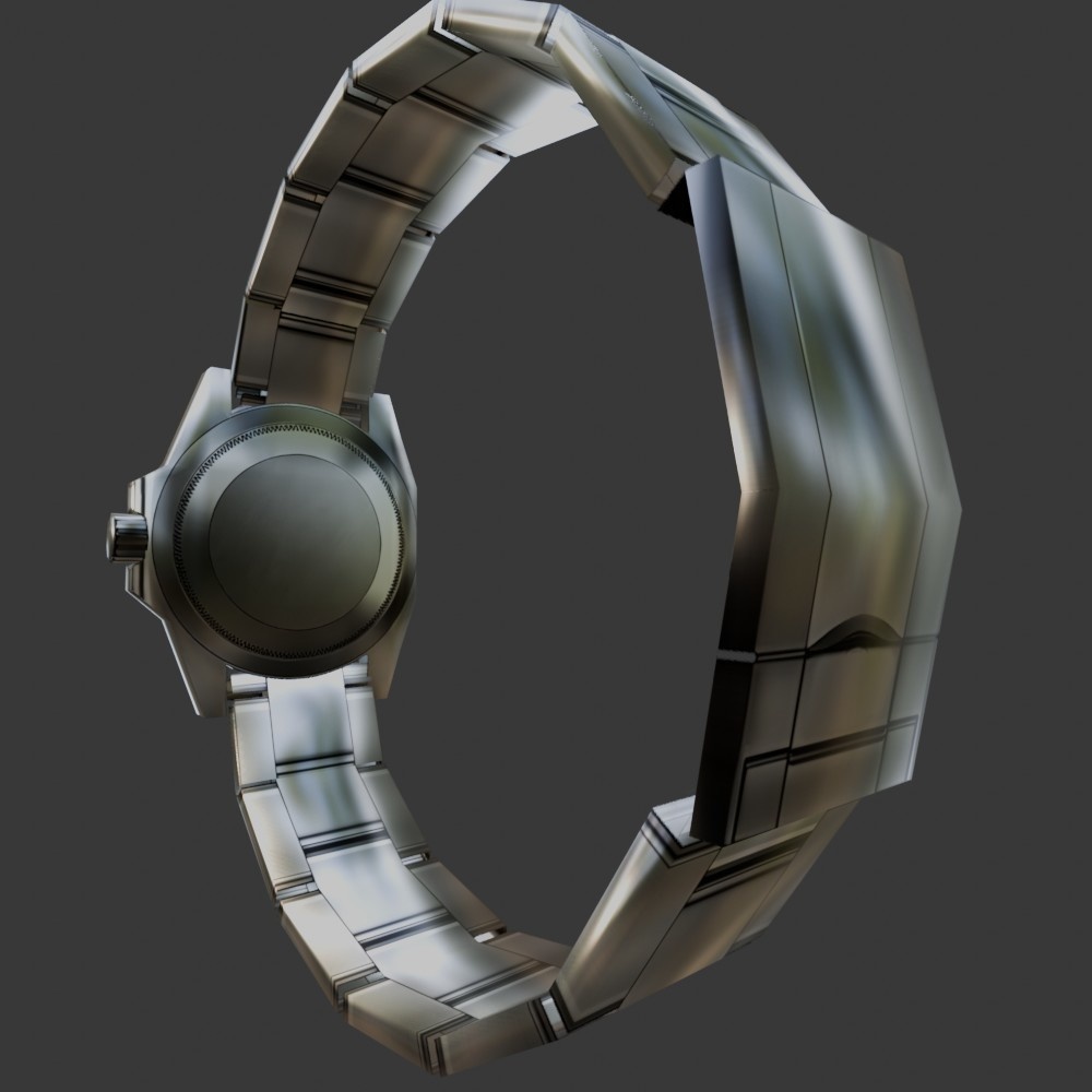 【3D小道具】メンズ_ハイブランド風腕時計(ローポリ)