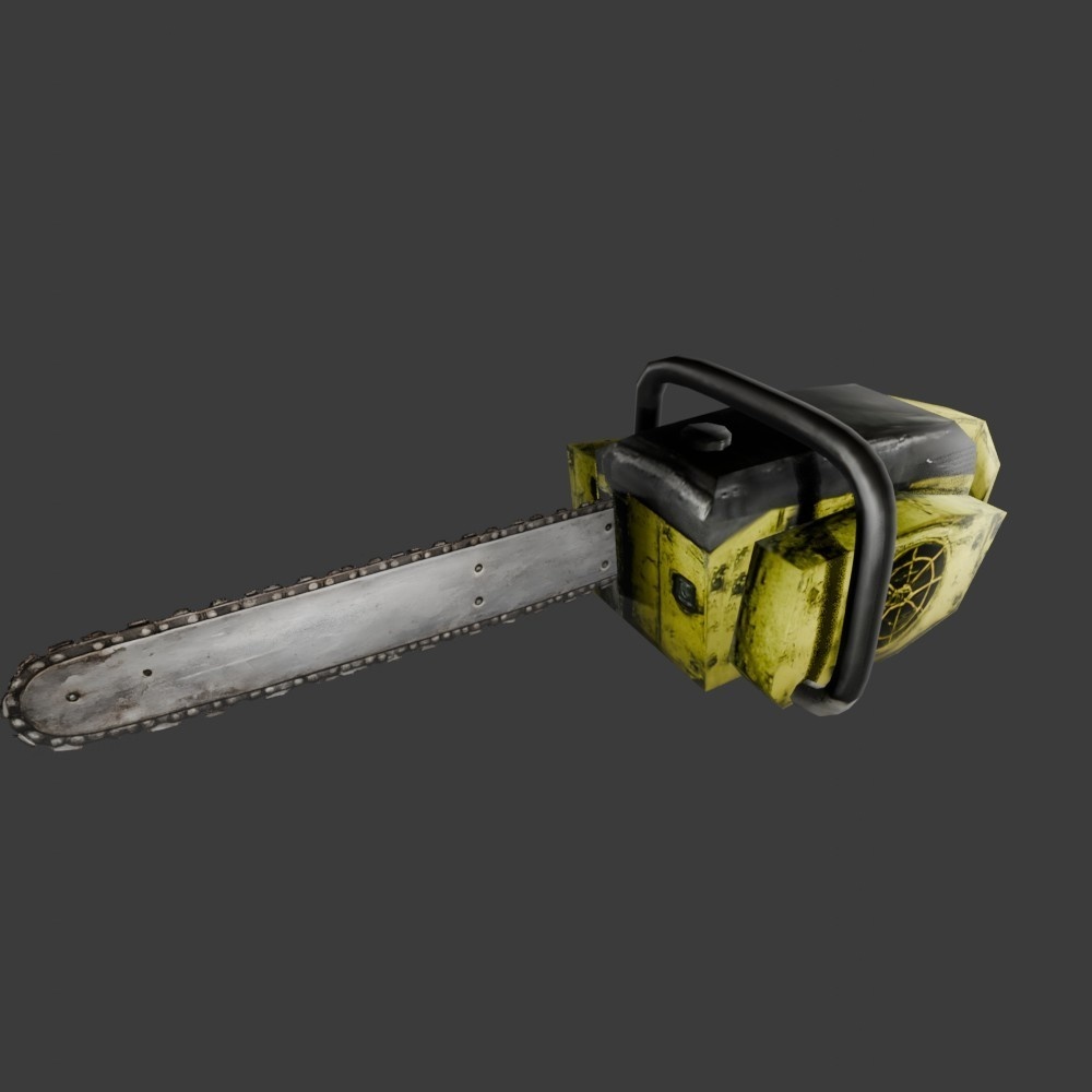  【3D小道具】チェンソー(ローポリ)