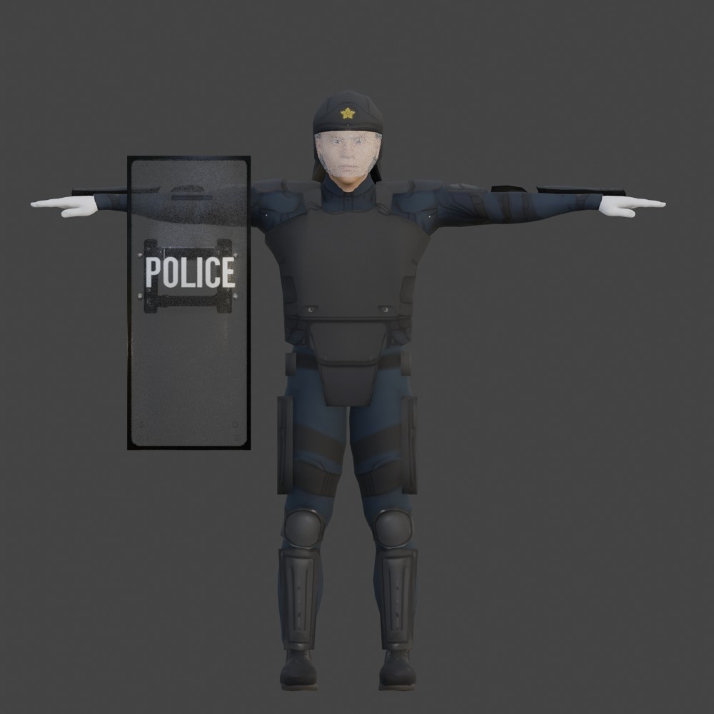 【3Dキャラクター】警視庁機動隊 シールド付