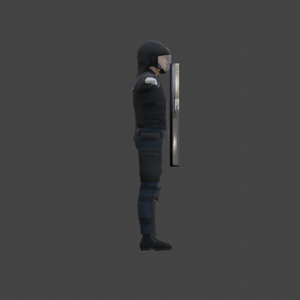 【3Dキャラクター】警視庁機動隊 シールド付