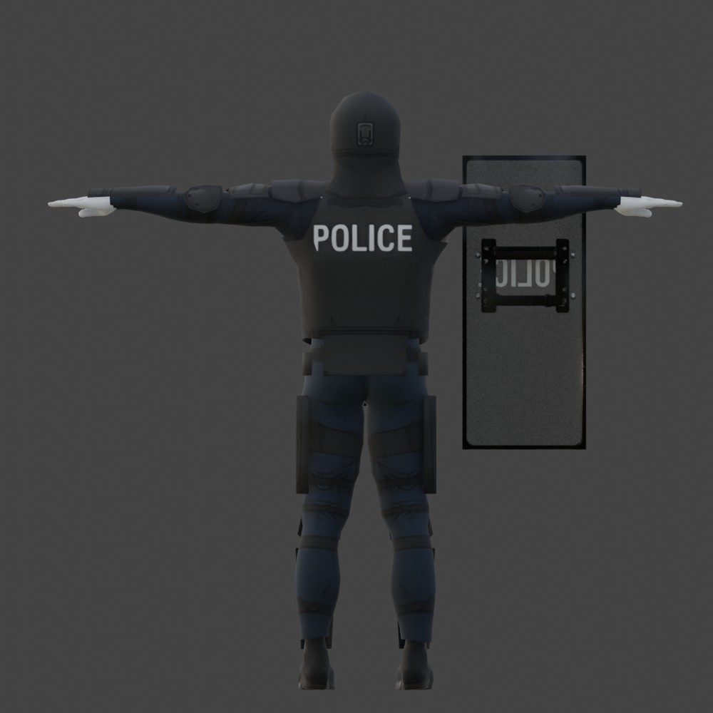 【3Dキャラクター】警視庁機動隊 シールド付