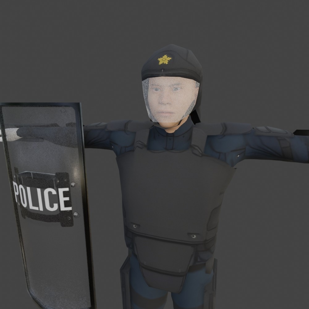 【3Dキャラクター】警視庁機動隊　シールド付
