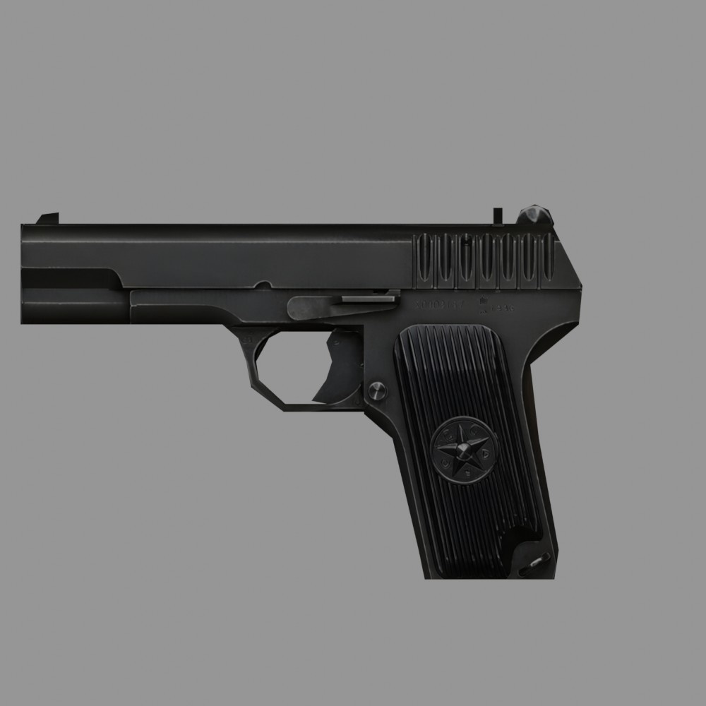  【3D小道具】ロシア製のピストル(ローポリ)