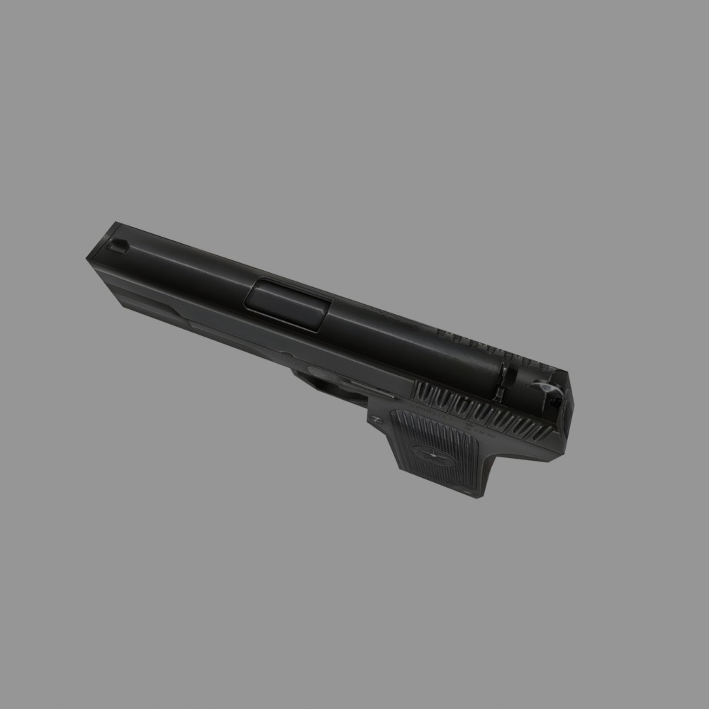 【3D小道具】ロシア製のピストル(ローポリ)
