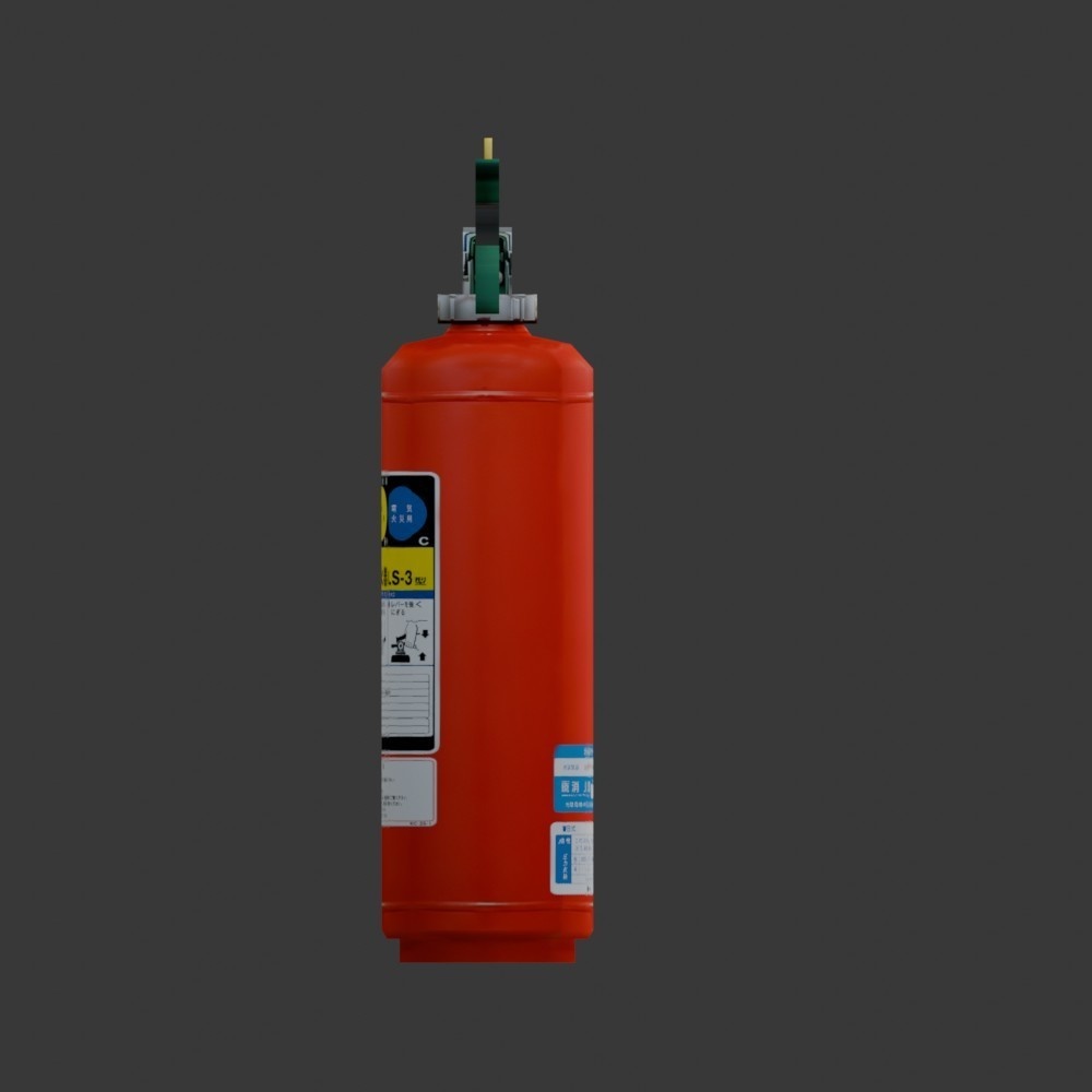 【3D小道具】消火器 日本製(ローポリ)
