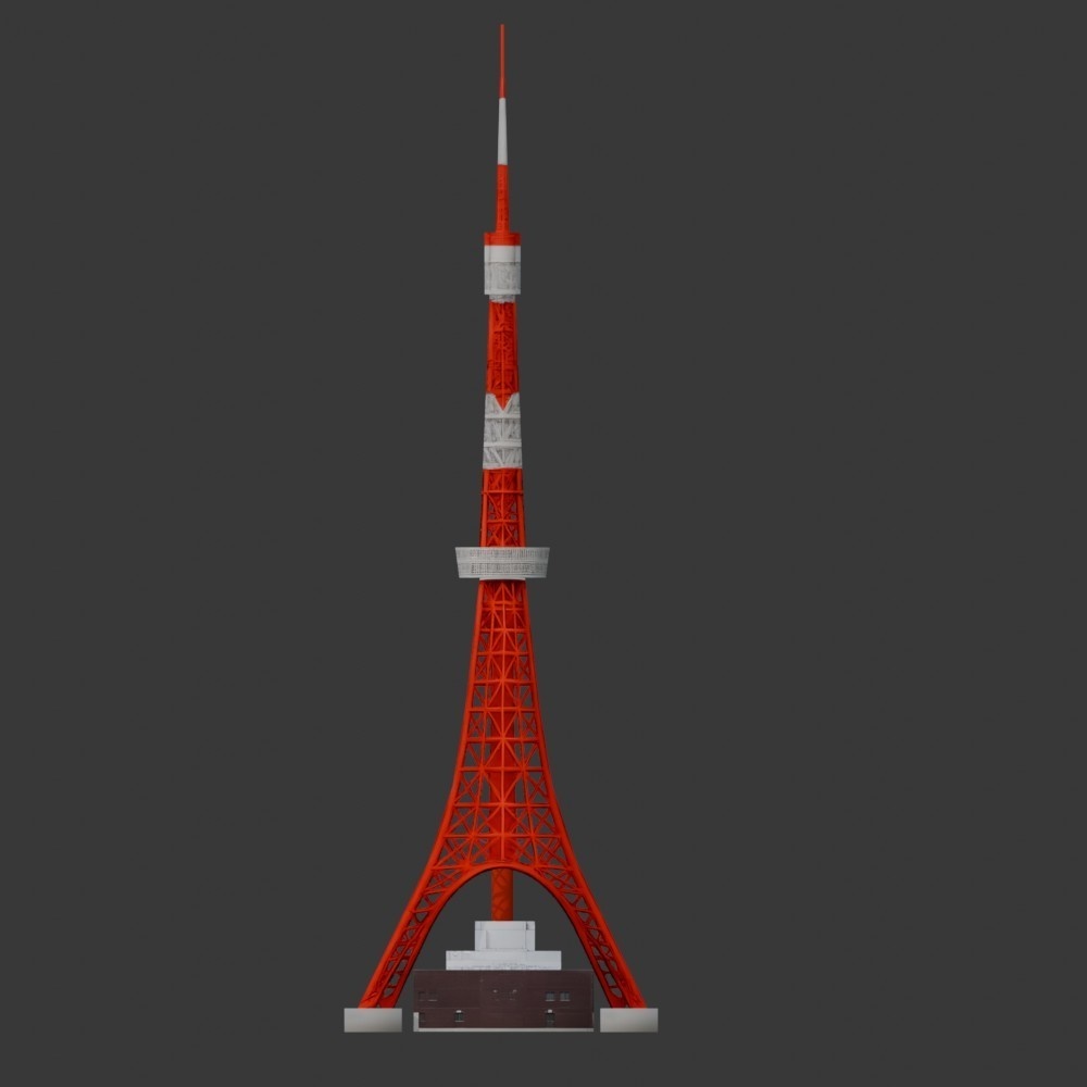 【3D小道具】333mの電波塔(ローポリ)