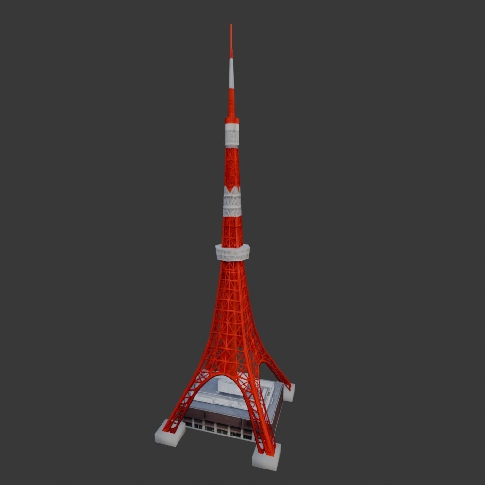 【3D小道具】333mの電波塔(ローポリ)