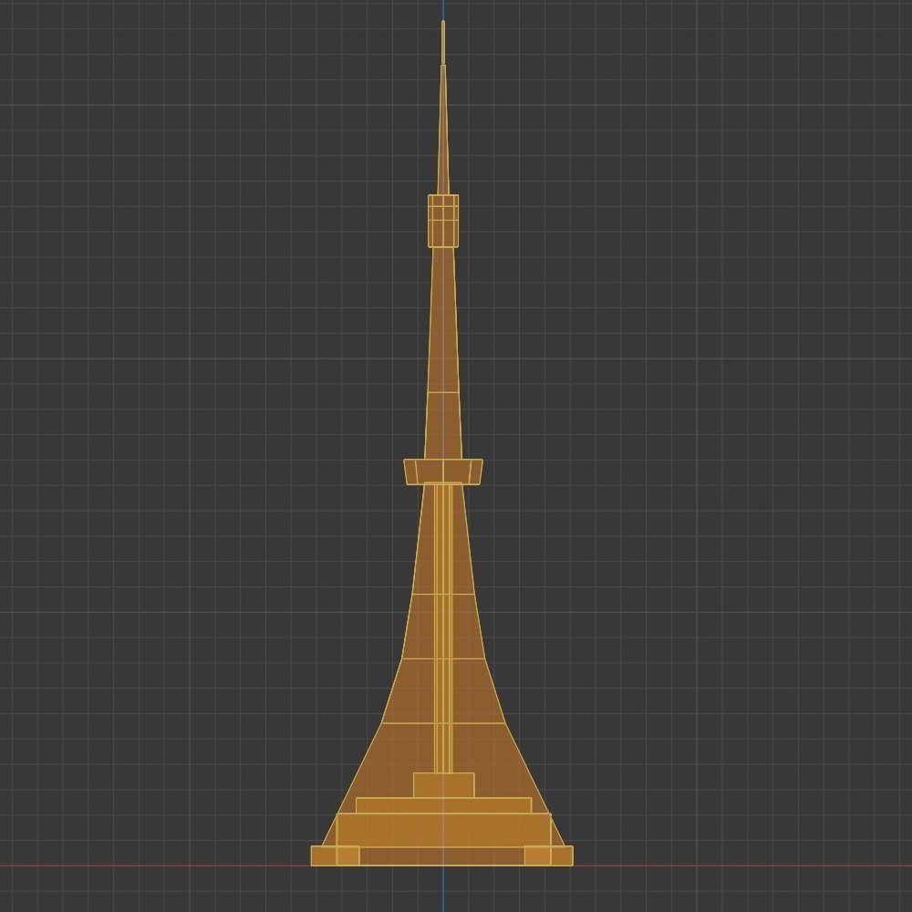 【3D小道具】333mの電波塔(ローポリ)