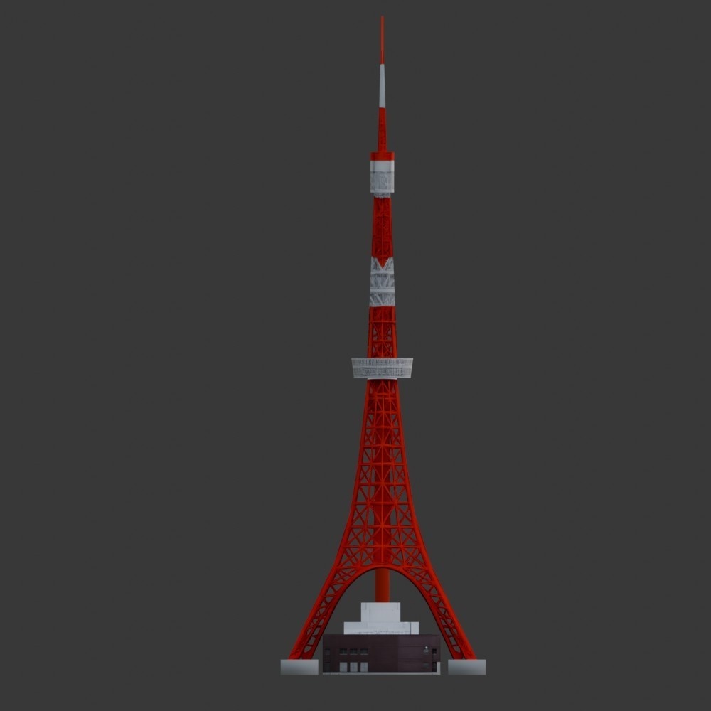 【3D小道具】333mの電波塔(ローポリ)