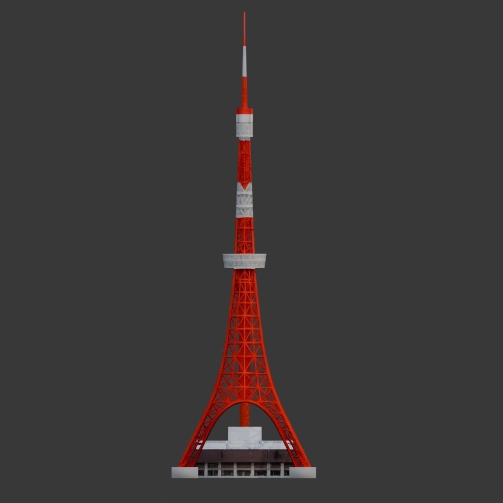 【3D小道具】333mの電波塔(ローポリ)