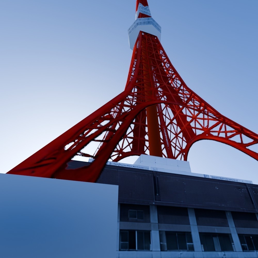 【3D小道具】333mの電波塔(ローポリ)