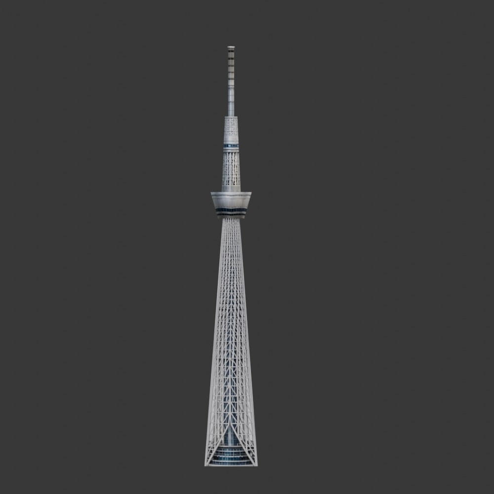 【3D小道具】634mの電波塔(ローポリ)