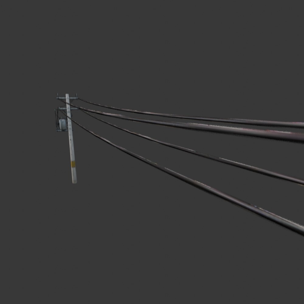 【3D小道具】電柱(ローポリ)