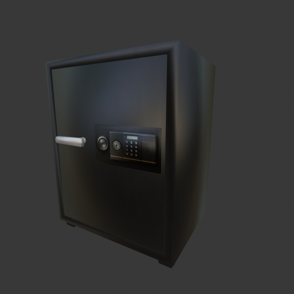 【3D小道具】金庫(ローポリ)