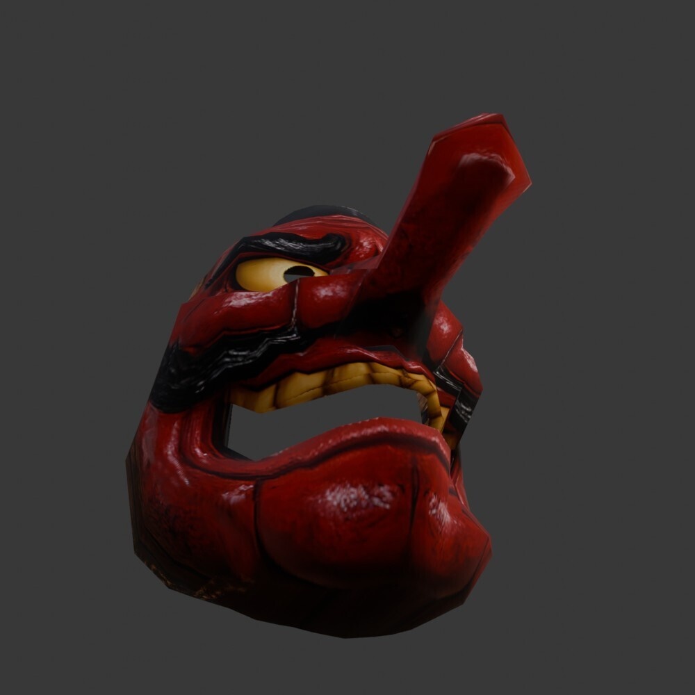 【3D小道具】天狗のお面(ローポリ)