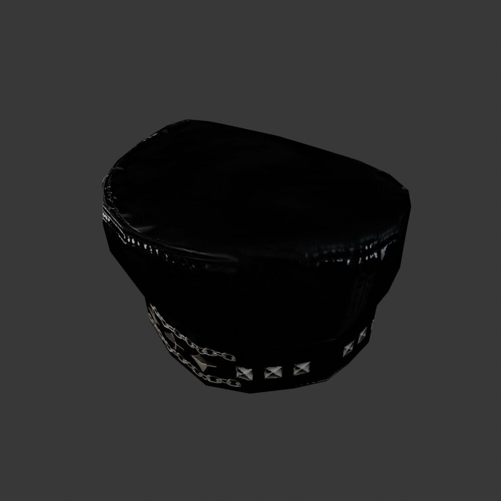 【3D小道具】ダークハロウキャップ(ローポリ)