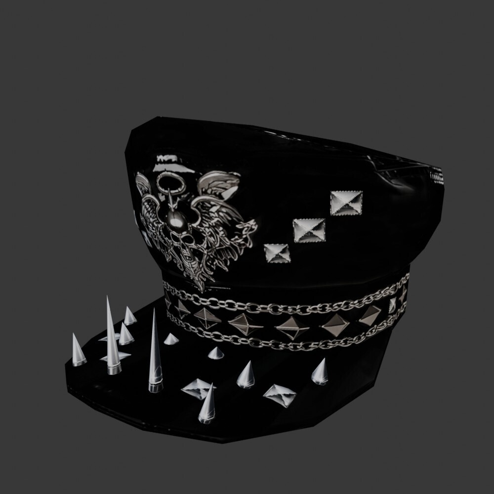 【3D小道具】ダークハロウキャップ(ローポリ)