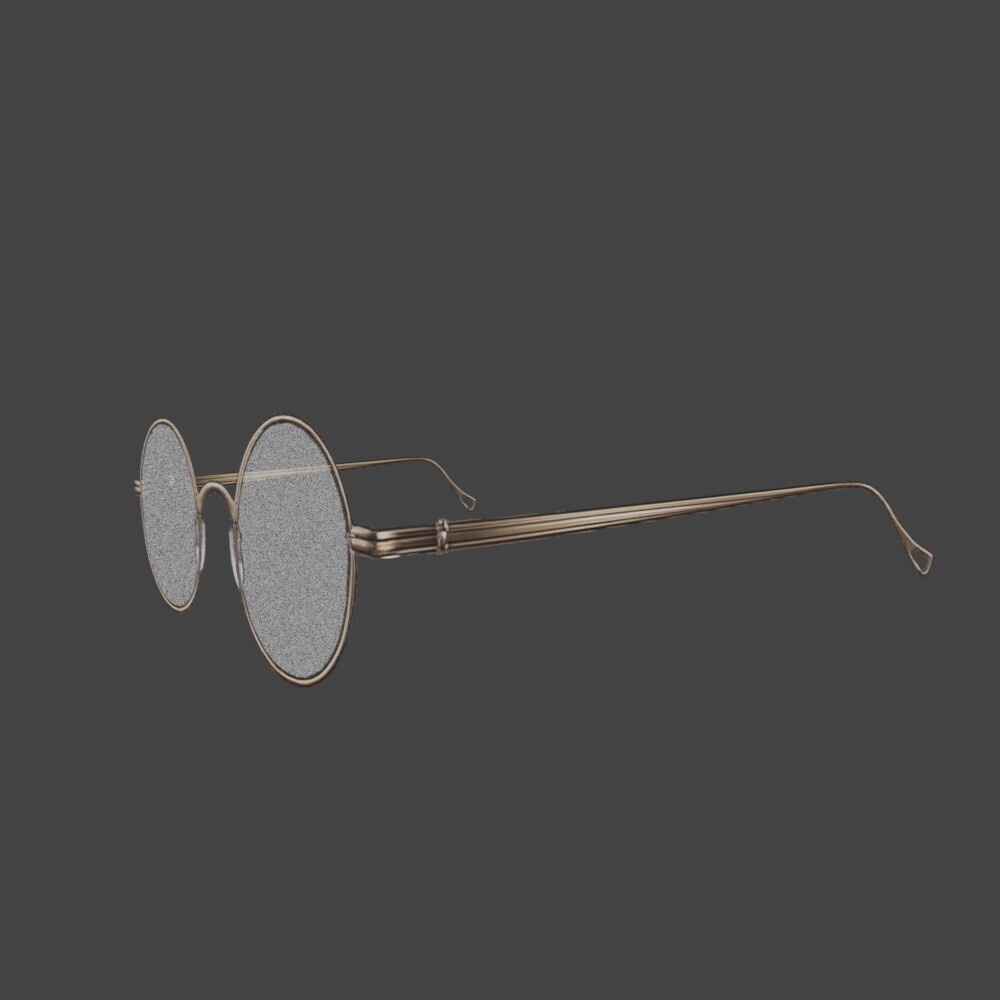【3D装飾品】丸メガネ(ローポリ)
