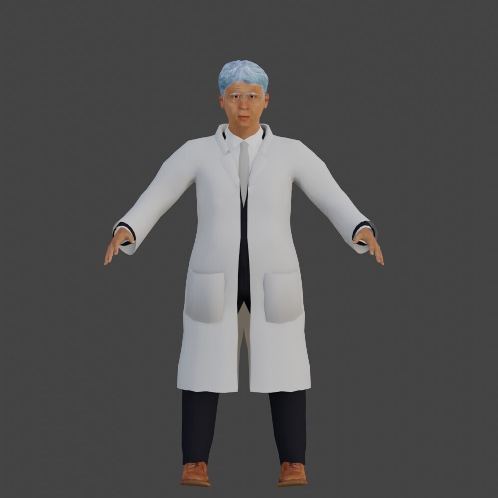 【3Dキャラクター】白衣のおじさん