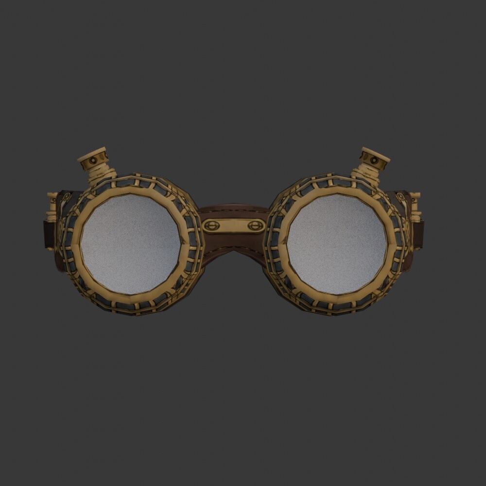 【3D装飾品】スチームパンク ゴーグル(ローポリ)