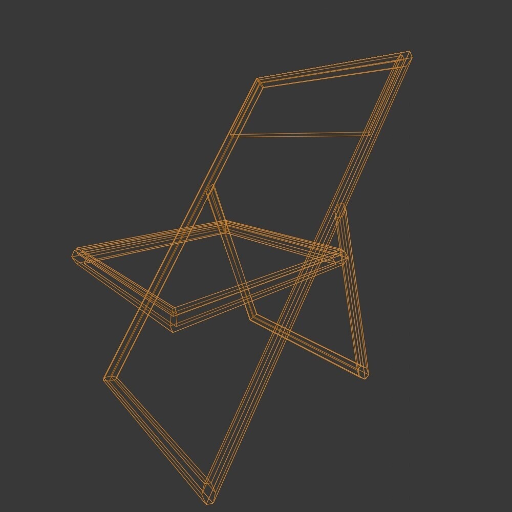 【3D小道具】パイプ椅子(ローポリ)