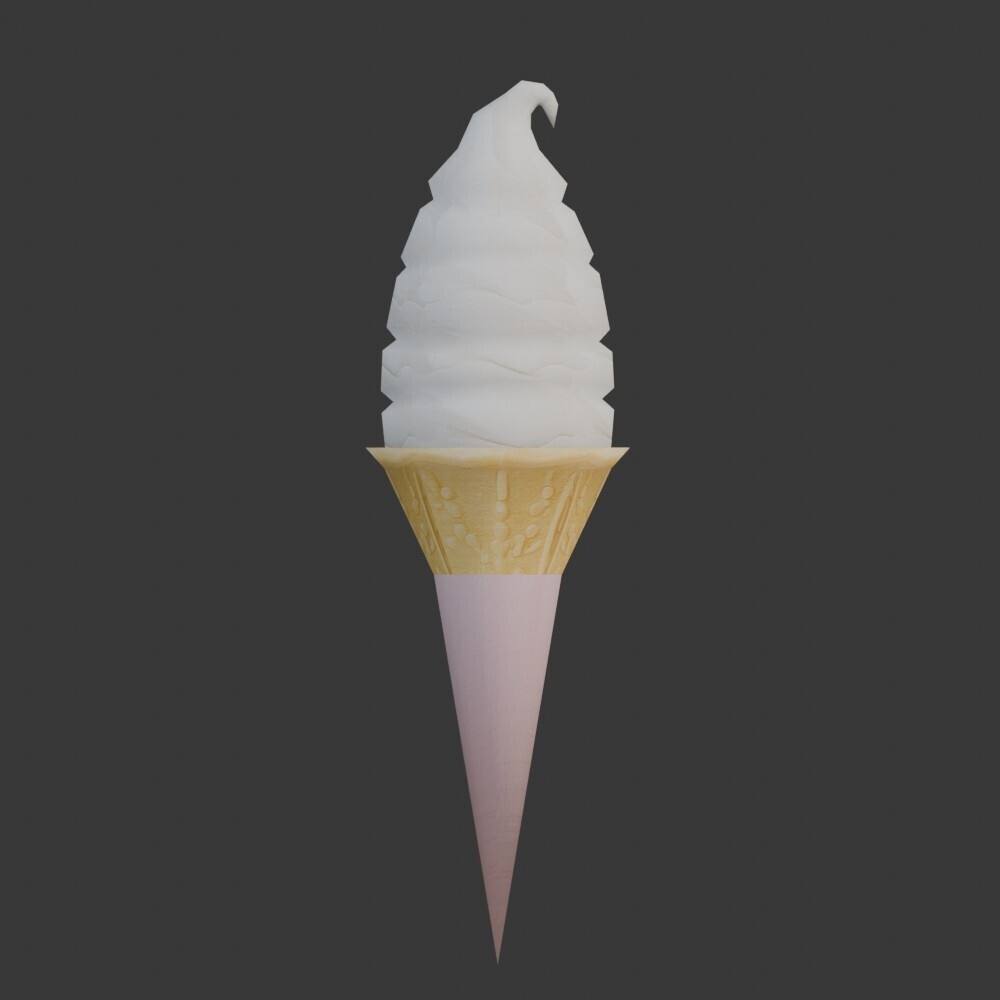 【3D小道具】ソフトクリーム(ローポリ)