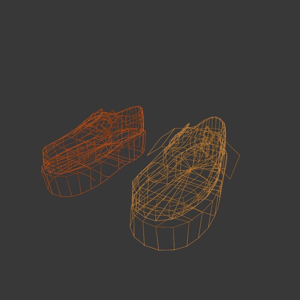 【3D靴】ピンクのラバーソール(ローポリ)
