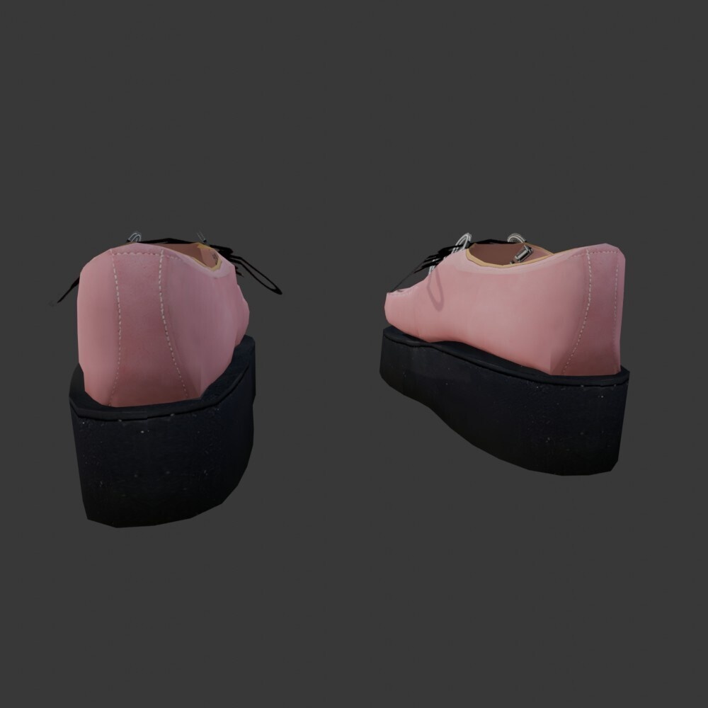 【3D靴】ピンクのラバーソール(ローポリ)