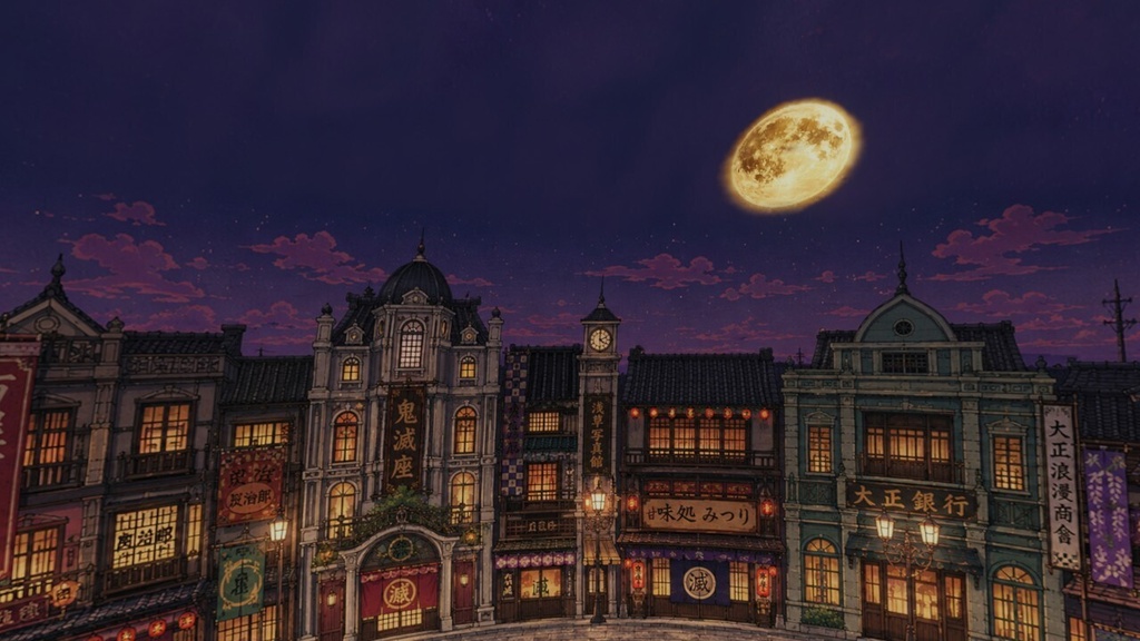 【ワールド・環境】大正ロマン紫紺の空 SKYBOXマテリアル