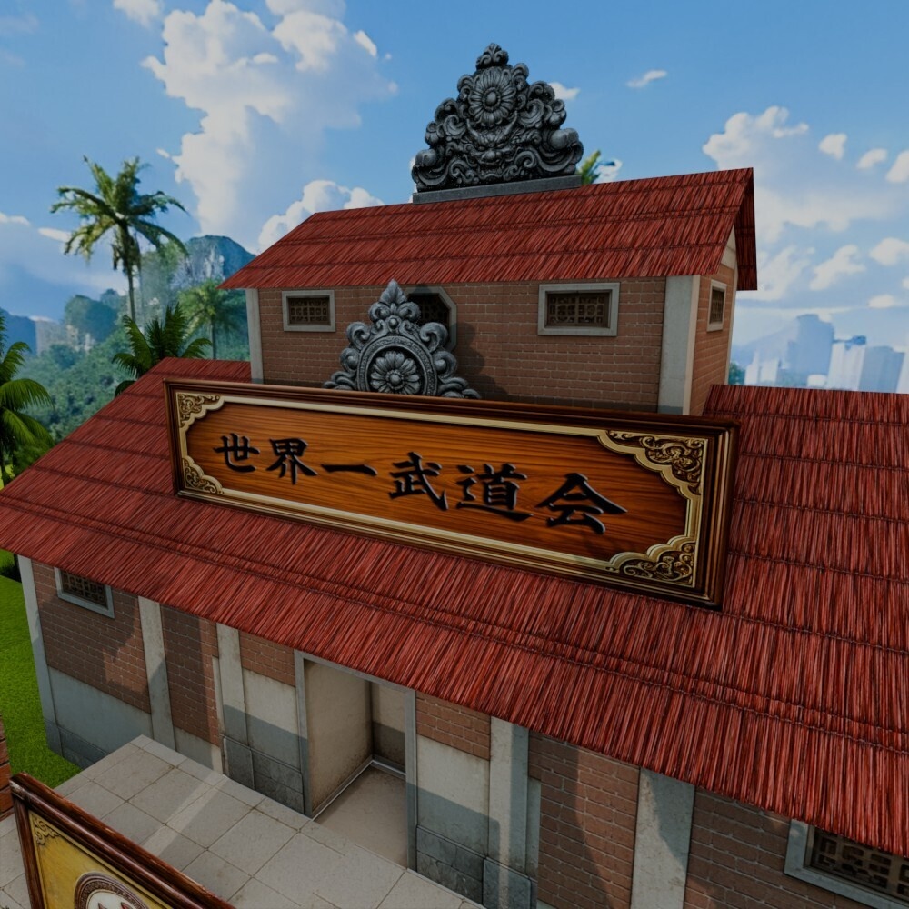 【3Dワールド・環境】野外武道場(ローポリ)