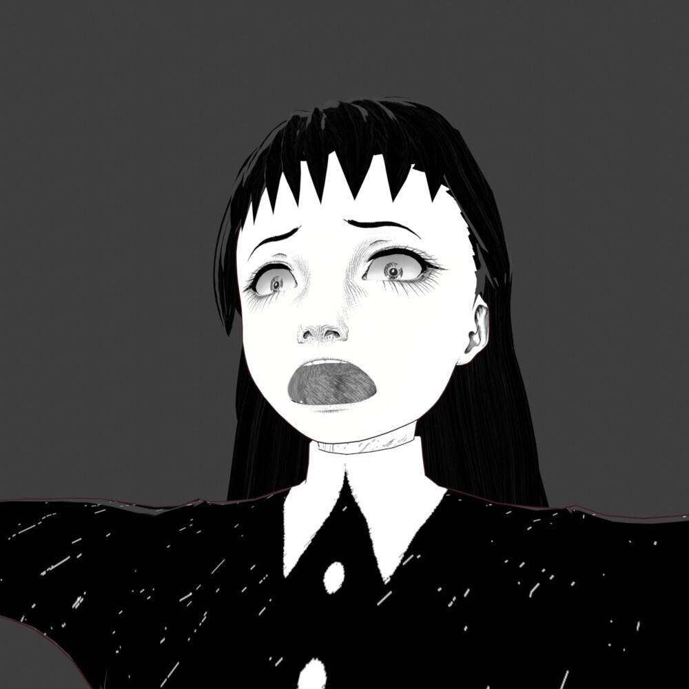 【3Dキャラクター】ホラー漫画少女