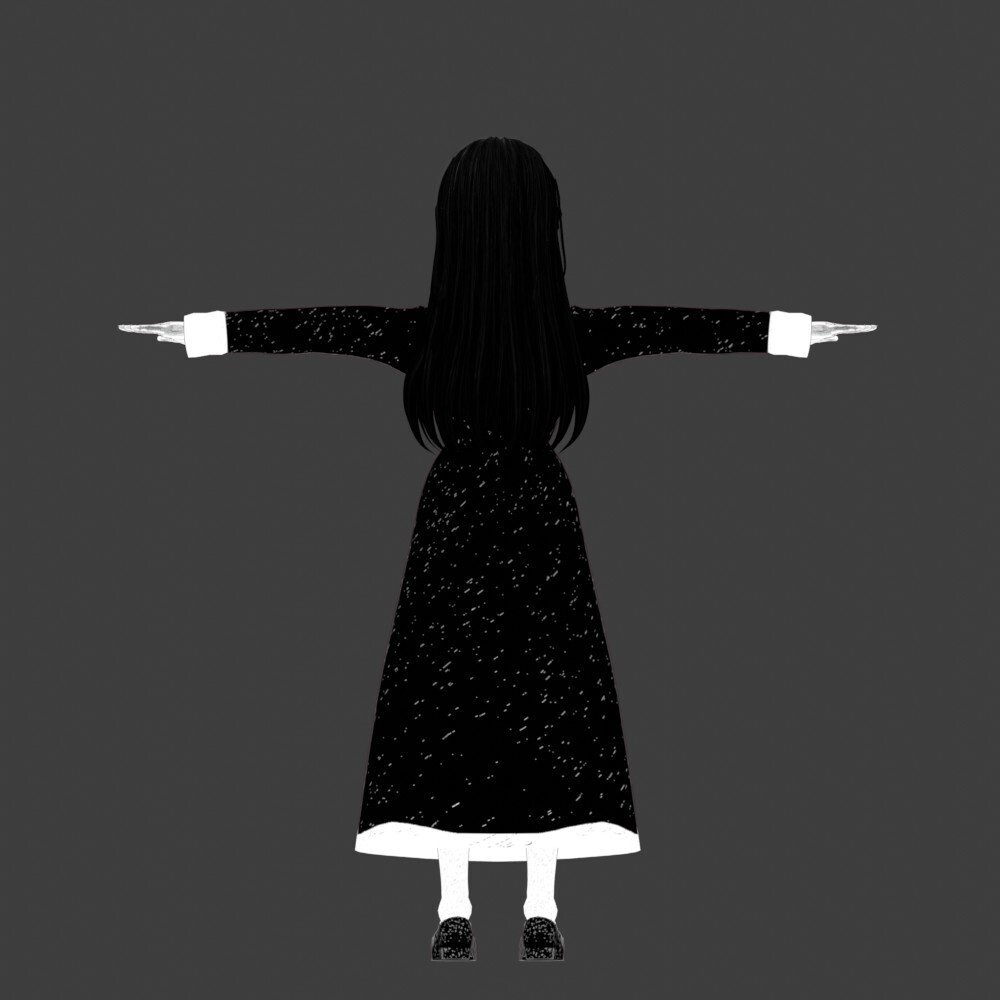 【3Dキャラクター】ホラー漫画少女