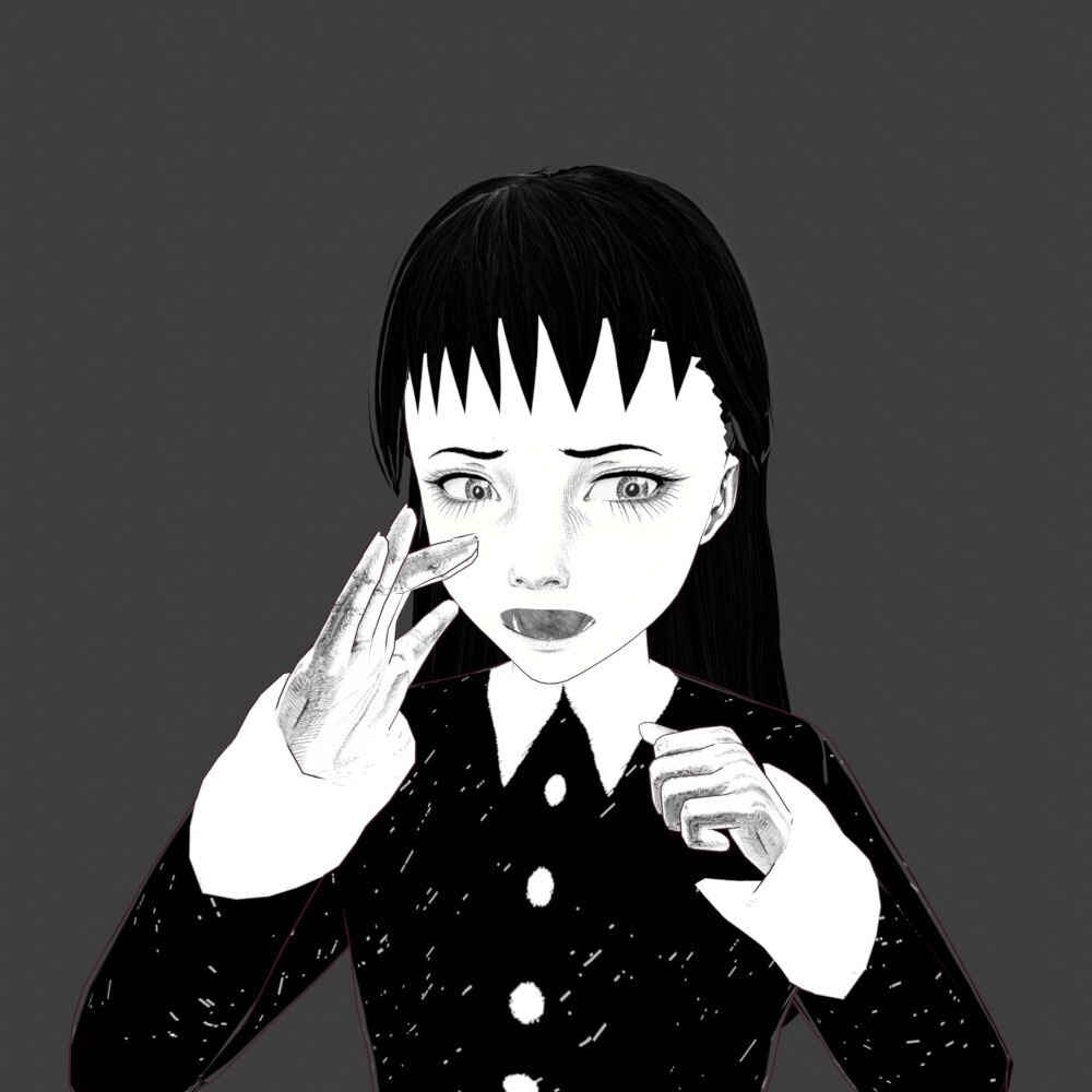 【3Dキャラクター】ホラー漫画少女