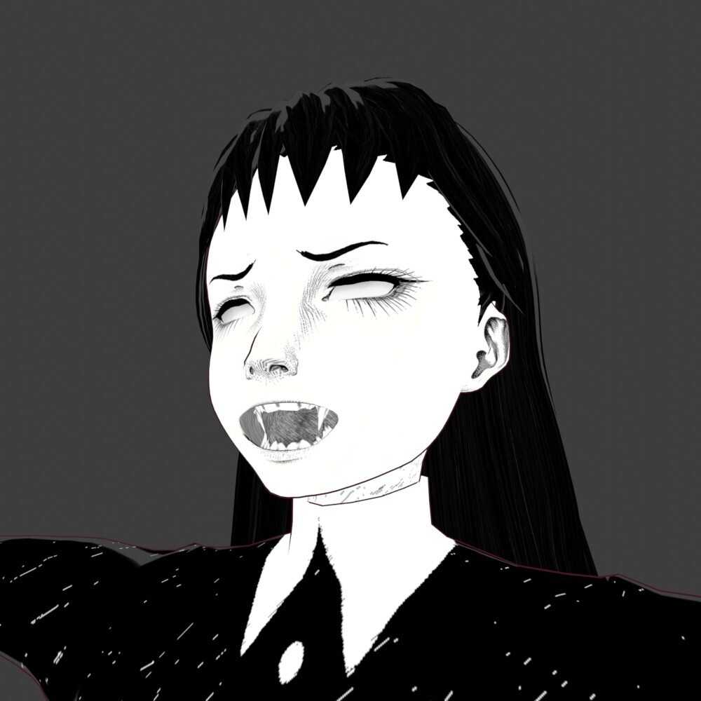【3Dキャラクター】ホラー漫画少女