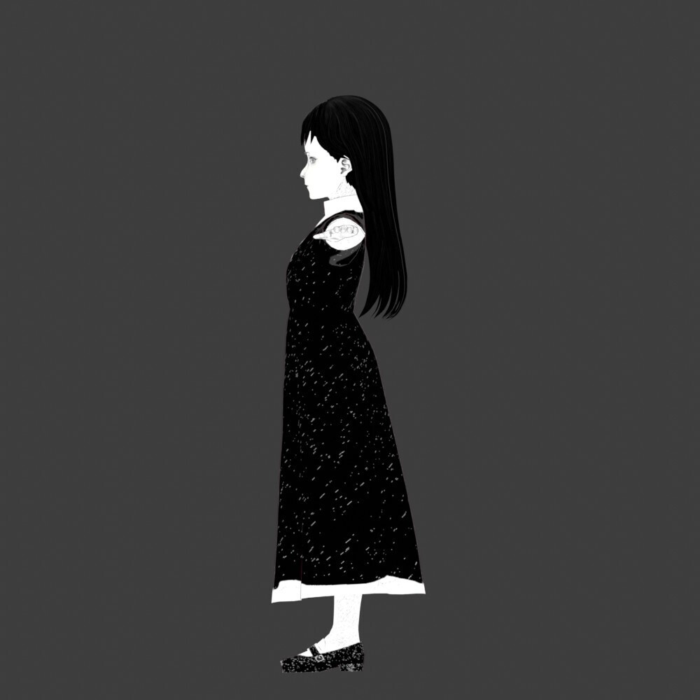 【3Dキャラクター】ホラー漫画少女