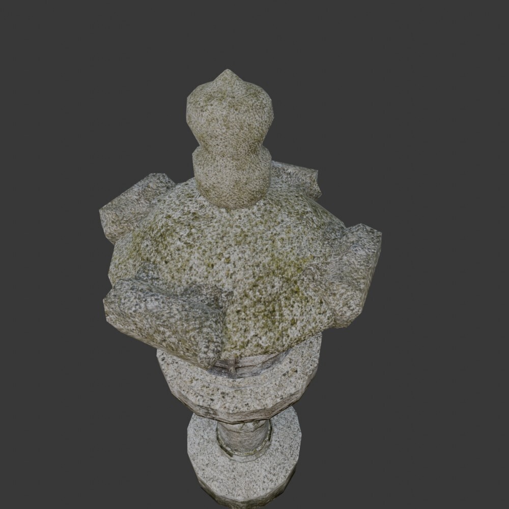 【3D小道具】神社の燈籠(ローポリ)