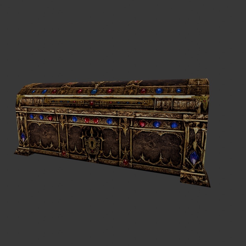 【3D小道具】宝箱(ローポリ)