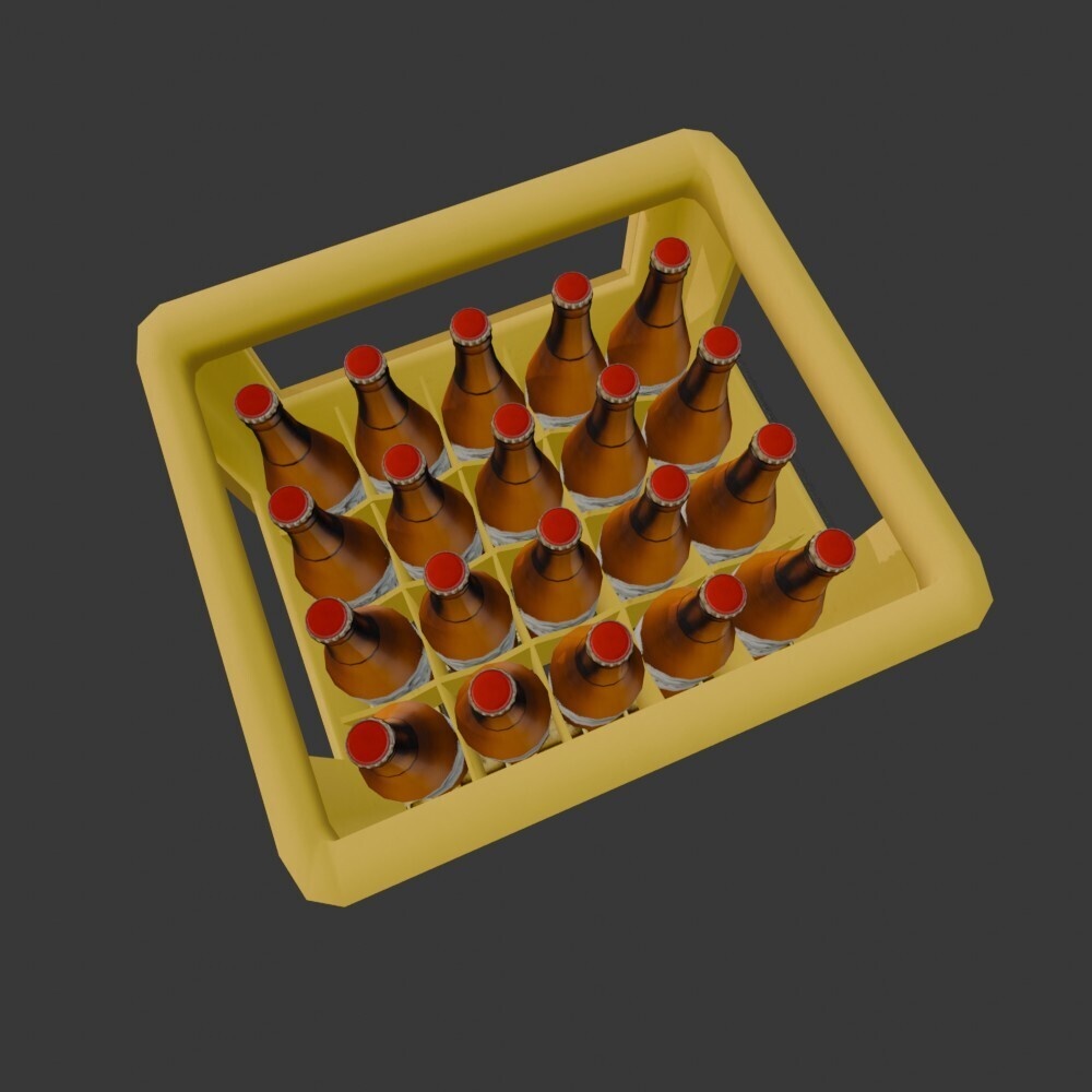 【3D小道具】ビール1ダース(ローポリ)