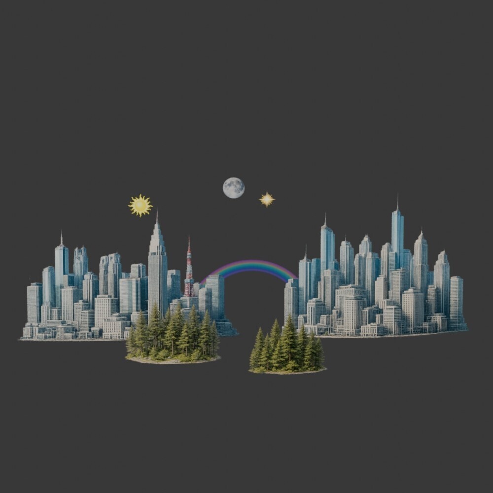 【3Dワールド・環境】遠景用平面アセット集(ローポリ)