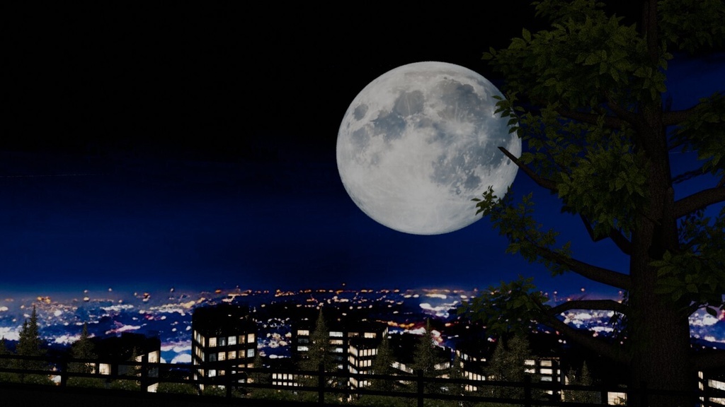【3D環境・ワールド】3Dキット 夜景が綺麗な駐車場(ローポリ)