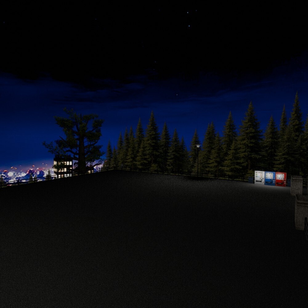 【3D環境・ワールド】3Dキット 夜景が綺麗な駐車場(ローポリ)