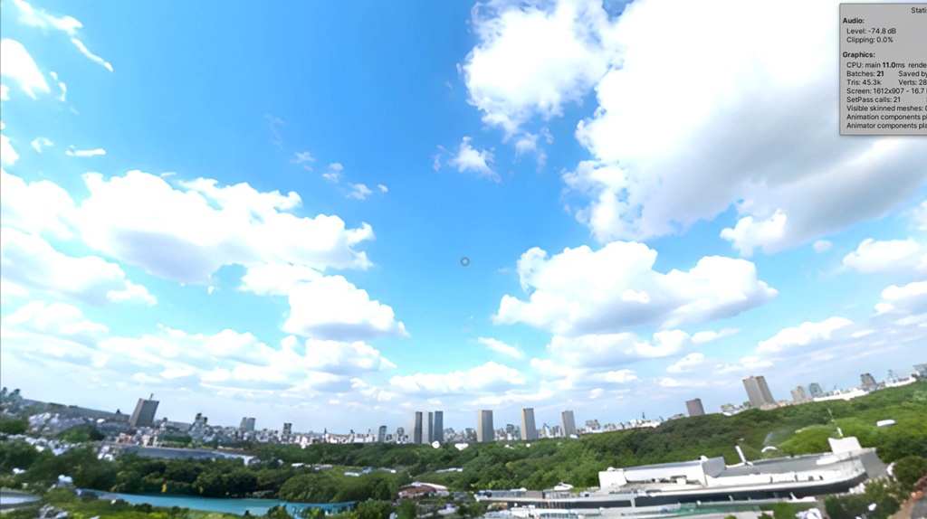 【3Dワールド・環境】巨大猫の頭の上 360°スカイドーム(ローポリ)