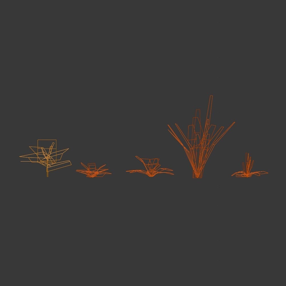 【3D環境・ワールド】植物5種セット(ローポリ)