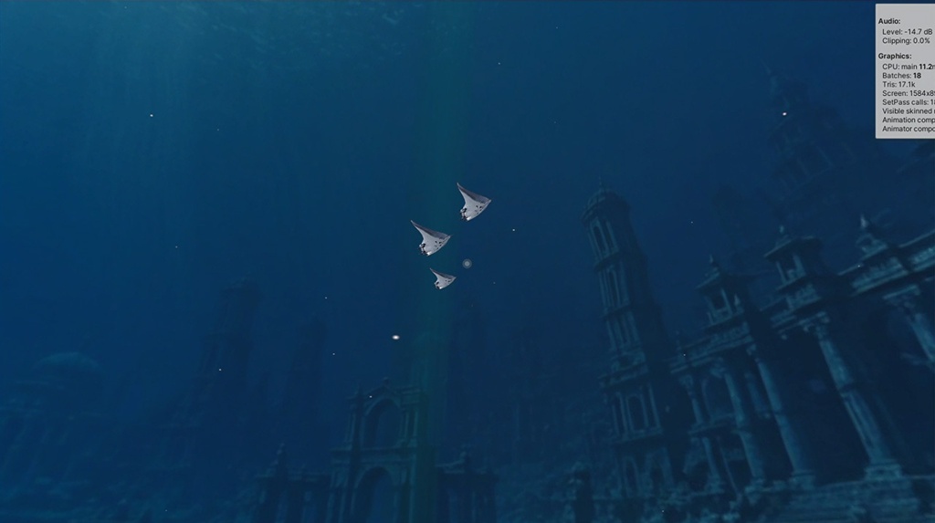【3D環境・ワールド】3Dキット ジンベエザメが棲む海底遺跡(ローポリ)