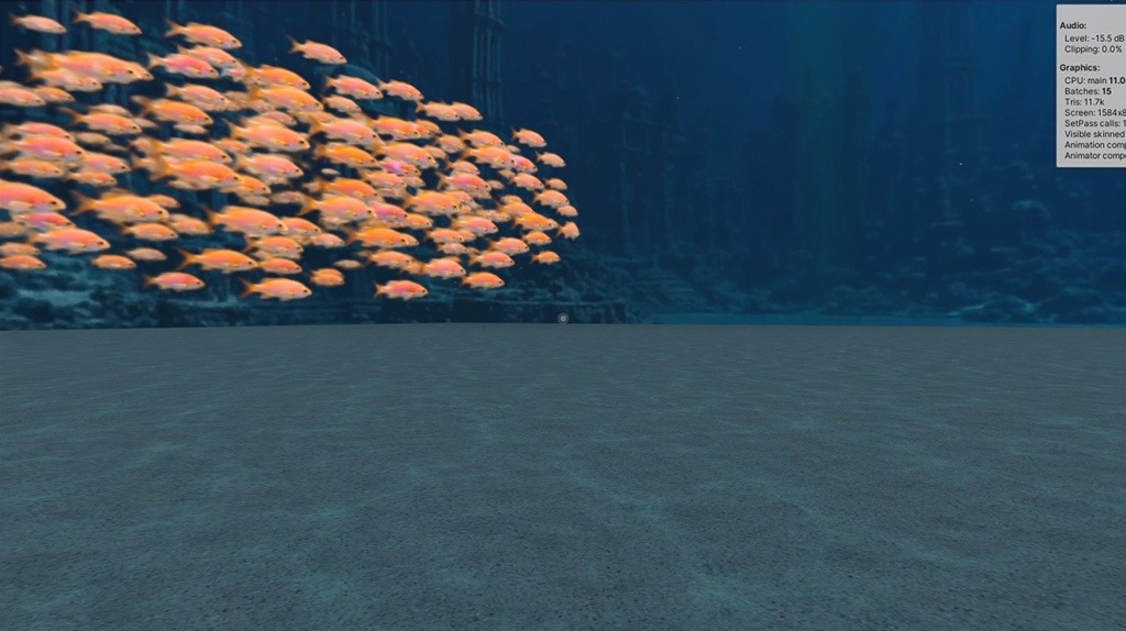 【3D環境・ワールド】3Dキット ジンベエザメが棲む海底遺跡(ローポリ)