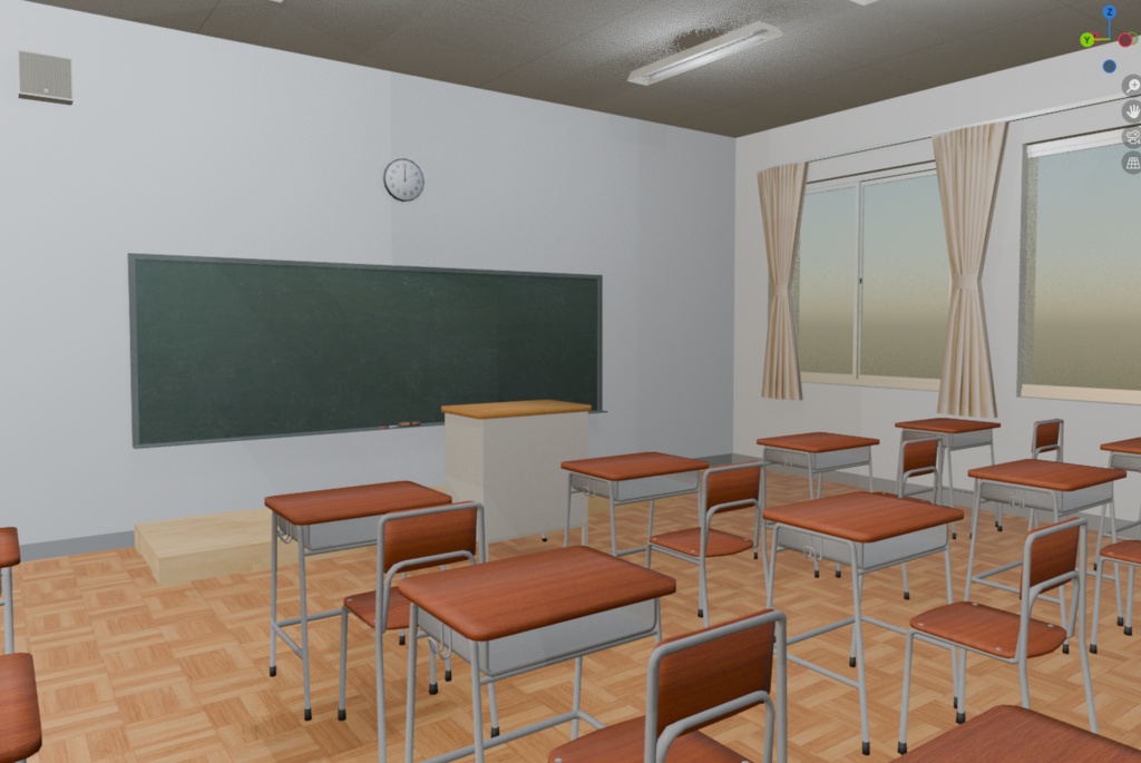 【VRChat・Unity対応 3Dアセット】日本の学校・校舎セット|3階+屋上・全24室【Blender/FBX】